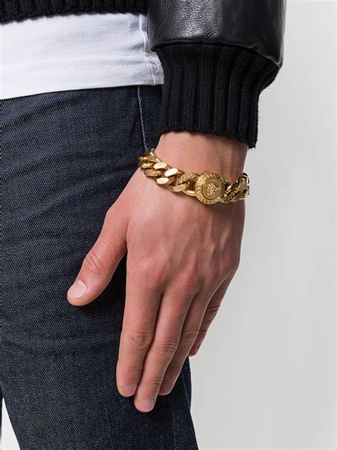 versace mens gold bracelet|silver Versace bracelet men.